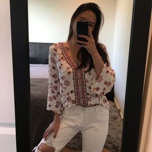 ❤️Floral prairie top in red